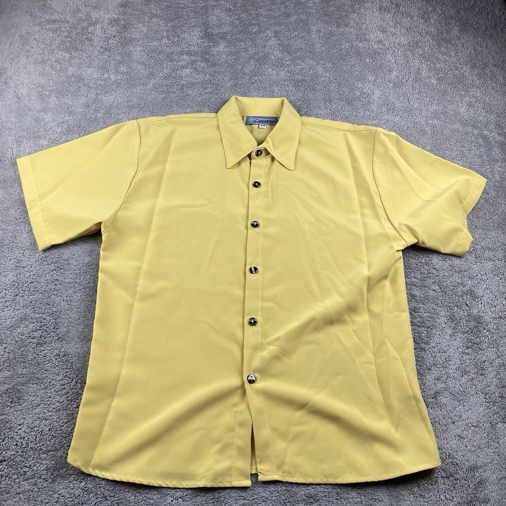 Lavana USA Shirt Buttons Womens 14 Yellow Short Sleeve